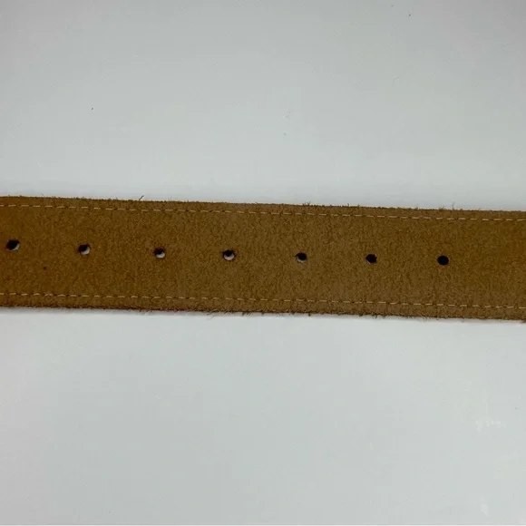 Western leather belt, solid metal buckle- American flag etching.size 38 … - Picture 11 of 11